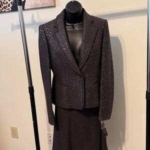 Anne Klein Classic Fit Wool and Sequins suit